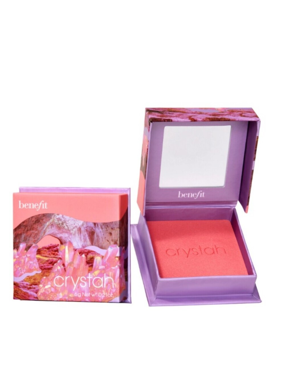 Nib! Benefit Cosmetics Crystah Mini Silky-Soft Powder Blush, Strawberry Pink